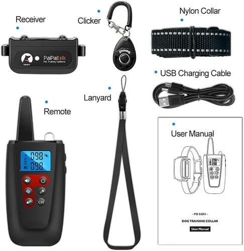 Vista 9 de Paipaitek Collar de entrenamiento para perros sin choques, rango de 3300 pies, collar de entrenamiento de perro impermeable IPX7 con mando a