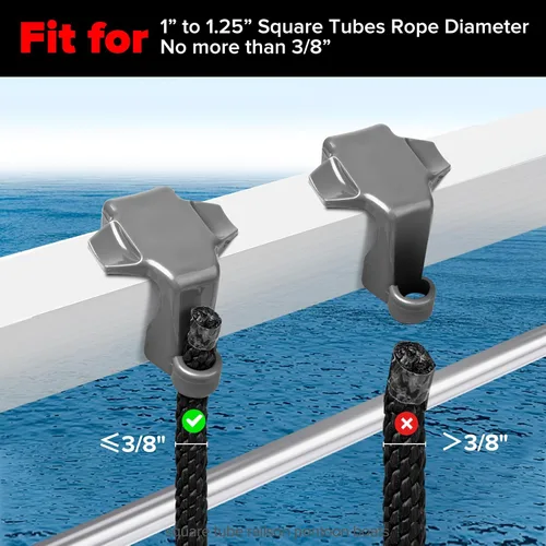 Vista 2 de Pontón - Clips para guardabarros para barcos para parachoques, soportes para boya y abrazadera/ajustador para rieles cuadrados, plástico ABS