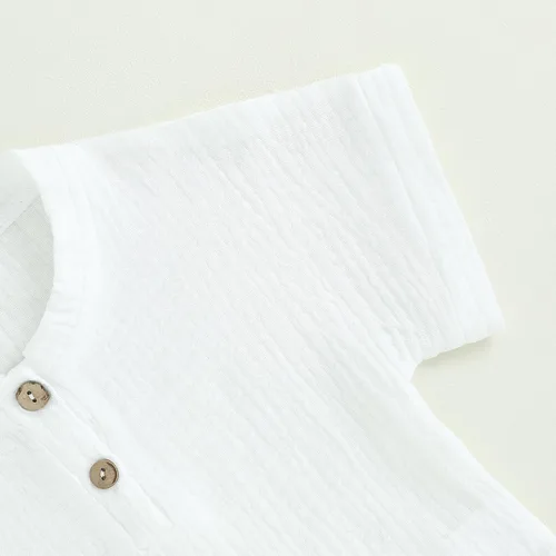 Vista 72 de fhutpw Conjunto de 2 piezas de ropa de verano para bebés, camiseta de manga corta, cintura elástica, pantalones cortos para niños pequeños