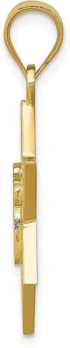 Vista 2 de Collar con dije de estrella de David de oro amarillo de 14 quilates con dije de estrella de David, joyería fina religiosa de Judaica para mujeres