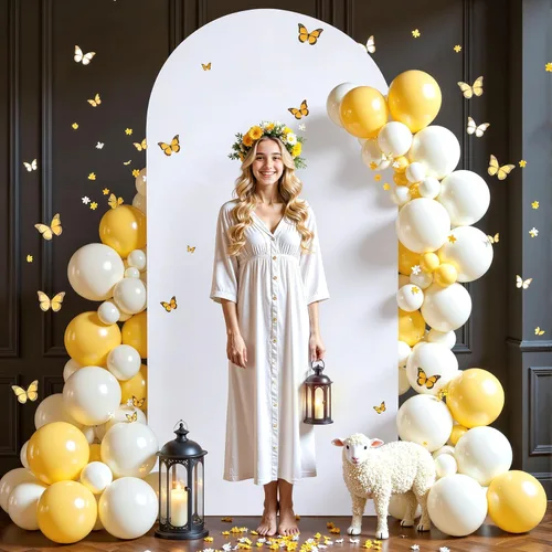 Vista 12 de Baby Blue Arch Backdrop Cover, 6FT Spandex Fitted Wedding Arch Stand Covers Round Top Chiara Backdrop Cover for Birthday Party Ceremony Banquet Azul
