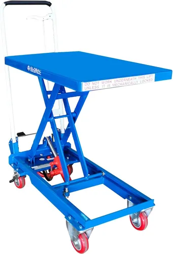 Vista 5 de Global Industrial Mesa elevadora de tijera móvil con mango plegable, plataforma de 27 x 17, capacidad de 330 libras