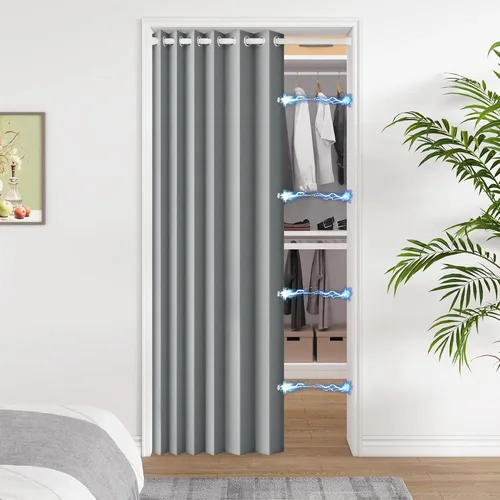 Vista 52 de Cortinas plisadas completamente opacas con cierre magnético, 72 pulgadas de largo, para interiores y exteriores, 1 panel, 45 pulgadas de ancho x 72