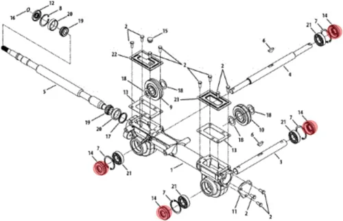 Vista 3 de Kits de repuesto para eje Roto-Tiller, juego de 2 piezas compatible con Cub Cadet (Serie RT), Troy Bilt (Bronco, Super Bronco, Pro-Line) y otros