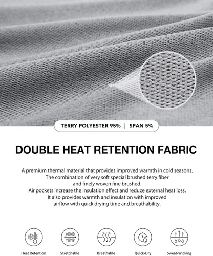 Vista 6 de ATHLIO - Pantalones y camisas de compresión térmicos para hombre, capa base de microfibra suave y cálida, para invierno y climas fríos.