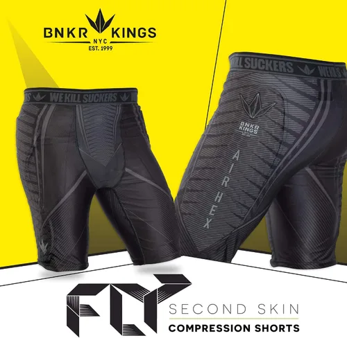 Vista 3 de Bunkerkings Fly Compression Lightweight Padded Shorts - Black