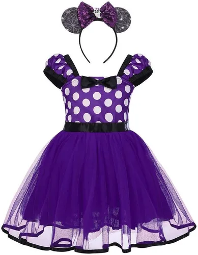 Vista 59 de IWEMEK - Maillot de ballet con diadema para niña con lunares, disfraz con diadema, leotardo