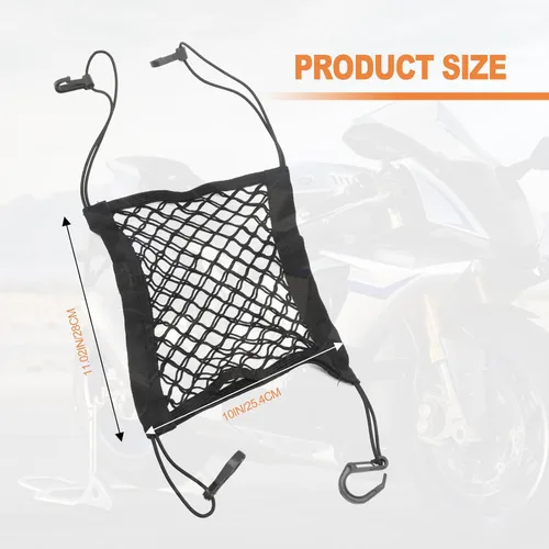 Vista 2 de Red elástica doble para almacenar cosas, se utiliza para almacenamiento de triciclos de motocicleta, súper tensión, no es fácil de dañar