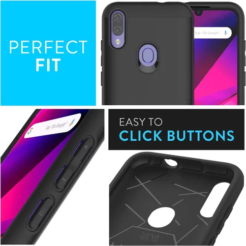 Vista 7 de TUDIA Merge - Carcasa rígida de doble capa para BLU Vivo X6/G60/v70 (negro mate)