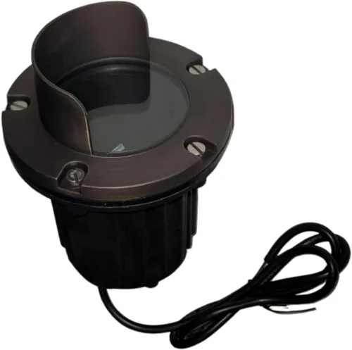 Vista 17 de Ironsmith Foundary Series™ Solid Brass Half Moon Cover In-Ground Well Light – Complete 12V Landscape Fixture w/ MR16 LED (3000K 38°), Waterproof
