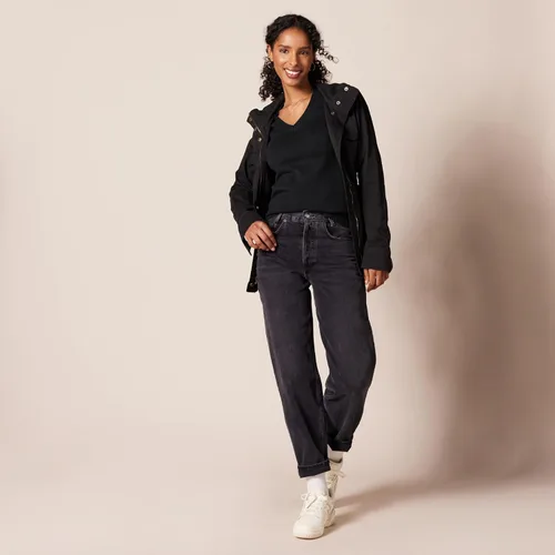 Vista 5 de Suéter Tienda Essentials para mujer, 100% algodón, de manga larga, con cuello en V
