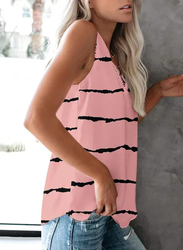 Vista 37 de VIISHOW - Camiseta sin mangas, sexy, con cuello en V y bordes de encaje para mujer, camisola de vestir, camisas de gasa, sin mangas, casuales