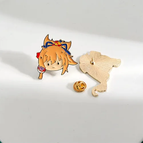 Vista 7 de Genshin Impact Pins 12 piezas broche Genshin Impact Cosplay regalo para fanáticos Venti Hu Tao Klee Tartaglia Xiao Ganyu Plástico Sin gemas