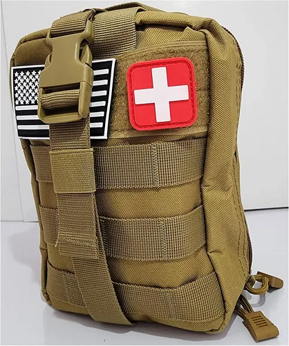 Vista 3 de Kit individual de primeros auxilios/trauma en bolsa modular para emergencia y preparación (2 kits, negro)