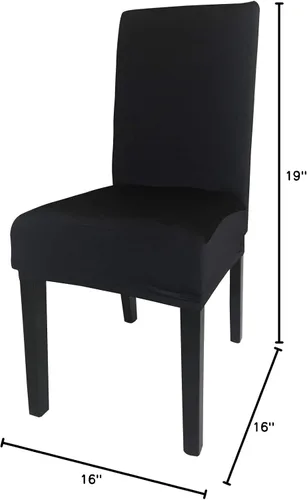 Vista 9 de Paquete de 4 fundas protectoras para sillas de comedor, tela elástica de elastano, lavables a máquina, fundas de asiento extraíbles para el hogar