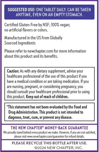 Vista 7 de New Chapter Complejo de vitamina B, complejo de vitamina B fermentada, orgánico, uno diario con hierbas integrales + maca adaptogénica para energía