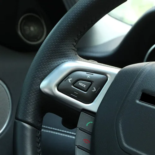 Vista 5 de Cubierta de interruptor de botón de volante de coche ABS cromado para Land Rover Range Rover Evoque 2012-2017