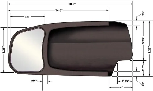 Vista 5 de Cipa 11402 Dodge Passenger Side Espejo de remolque personalizado