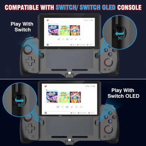 Vista 3 de Profession Switch Handheld Controller Compatible with Nintendo SwitchOLED, One Piece Switch Controllers Ergonomic For Big Hands with Adjustable