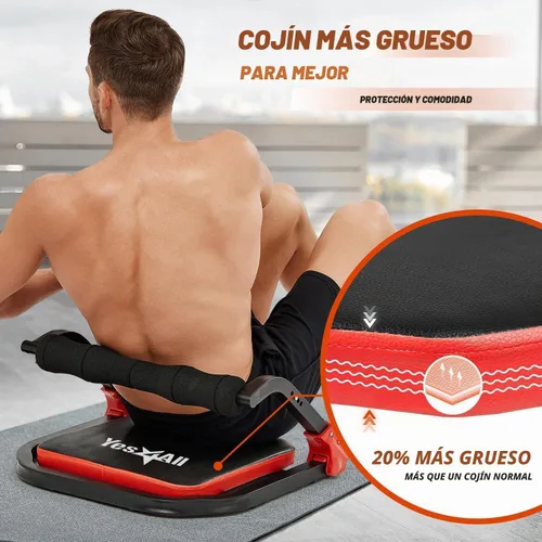 Vista 2 de Yes4All Máquina de Abdominales para Cuerpo Total y Core Abdominal, Sentadillas Bloqueables con Mango Ergonómico de Espuma y 2 Bandas de Resistencia