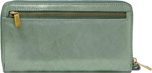 Vista 2 de Fossil Liza - Cartera de cuero con cremallera alrededor para mujer con correa retráctil para la muñeca