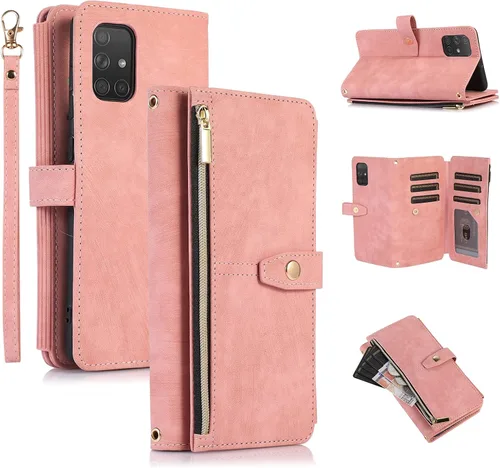 Vista 12 de UEEBAI Funda tipo cartera para Samsung Galaxy S20 FE 5G, Retro 9 ranuras para tarjetero, bolsillo con cremallera, cierre magnético, función atril