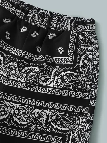 Vista 4 de SOLY HUX Boys Boho Paisley Print Short Sleeve T Shirt and Shorts Set 2 Piece Outfits