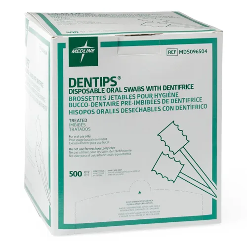 Vista 5 de Medline DenTips - Hisopos orales tratados, color verde, paquete de 10 hisopos