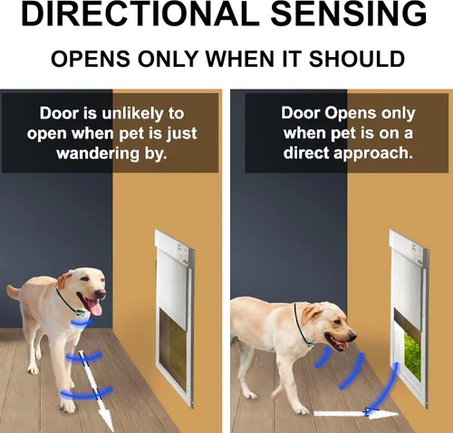 Vista 5 de High Tech Pet - Puerta electrónica automática para mascotas de High Tech Pet - Puerta para perros operada por mascotas, alta seguridad, hermética