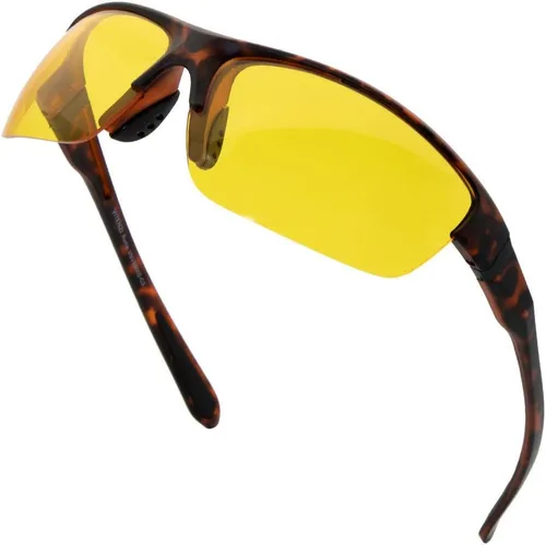 Vista 7 de VITENZI Gafas de visión nocturna para hombres y mujeres, antirreflejos, seguridad para conducción nocturna, lentes de sol tintados amarillos HD Roma