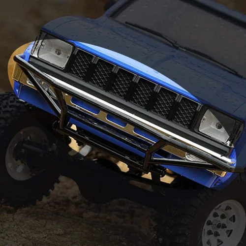 Vista 5 de Parachoques de coche RC, parachoques delantero trasero de metal para parachoques de oruga RC escala 1/10 con protección resistente para entusiastas