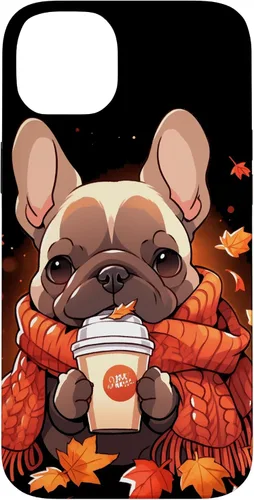 Vista 15 de French Bulldog Fall Autumn Pumpkin Spice Latte Frenchie Dog Case for iPhone 17