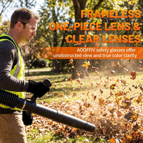 Vista 5 de Gafas de seguridad transparentes a granel de 100, lentes resistentes a impactos ANSI Z87.1, protección ocular para laboratorio, construcción