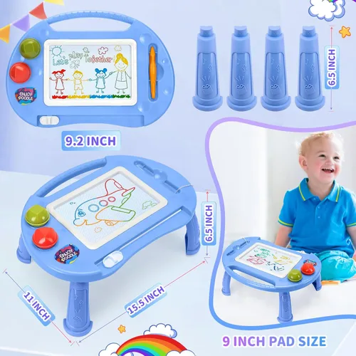 Vista 5 de Juguetes para niños pequeños, juguetes para niños de 1 a 2 años, tablero de dibujo magnético, tablero de garabatos borrable para niños, juguetes