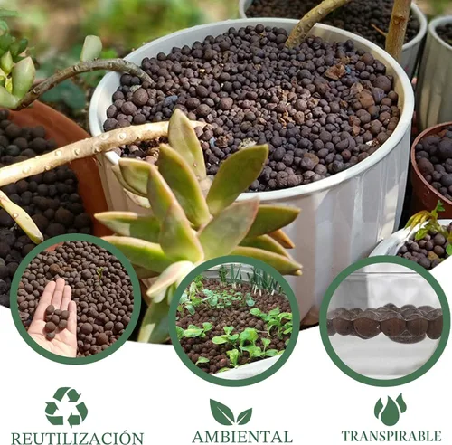 Vista 6 de Suministros hidropónicos de arcilla expandida Leca de 2 libras para plantas de jardín de interior (2 libras)