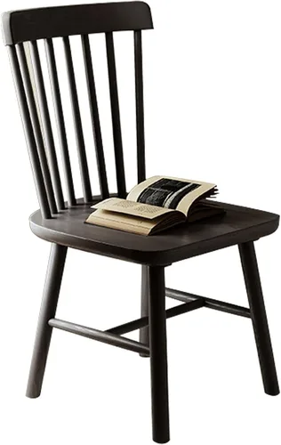 Vista 11 de JKGHK - Sillas de comedor de madera, sillas de cocina sin brazos, silla lateral de sala de estar con respaldo hueco a rayas, silla de comedor