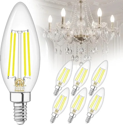 Vista 20 de winshine Bombillas LED E12 para candelabro regulables, 2700 K, blanco cálido, equivalente a 60 W, eficiencia energética, 4 W, tipo B