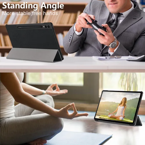 Vista 6 de Funda para Samsung Galaxy Tab S9 FE+ Plus 12.4" (SM-X610/X616)/Galaxy Tab S9+ Plus 12.4" (SM-X810/X816/X818) - Funda delgada con función atril
