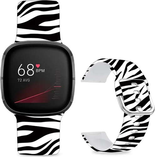 Vista 13 de Correas de reloj de dibujos animados con estampado floral compatibles con Fitbit Versa 4/Versa 3/Fitbit Sense 2/Sense Band de silicona suave