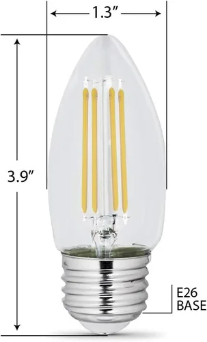 Vista 4 de Feit Electric BPETC60/927CA/FIL BPETC60927CAFIL/2/RP LED de rendimiento, 3.5"H x 1.7"D, específico del producto, 2 piezas