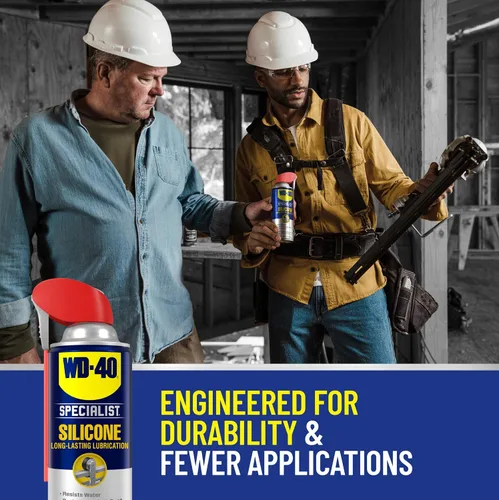 Vista 5 de WD-40 Specialist Lubricante de silicona con aerosoles inteligentes de paja de 2 maneras, paquete doble, 11 onzas, [paquete de 12]