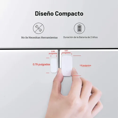 Vista 4 de Aqara - Sensor Zigbee de puerta y ventana, sensor de contacto inalámbrico, automatización del hogar, requiere Aqara Hub (no de terceros), conexión