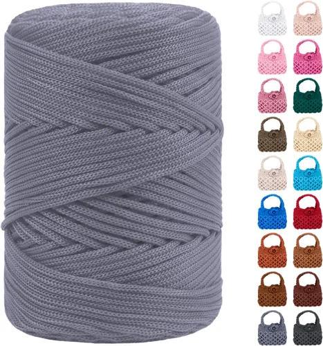 Vista 19 de Cordón de macramé de poliéster de 1/8 pulgadas x 169 metros, cordón de macramé trenzado de polipropileno, hilo de poliéster para tejer bolsos