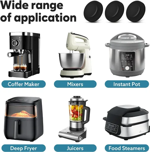 Vista 7 de 8 piezas deslizantes de electrodomésticos para cocina, color negro, autoadhesivos, pequeños electrodomésticos de cocina, fáciles de mover y ahorrar