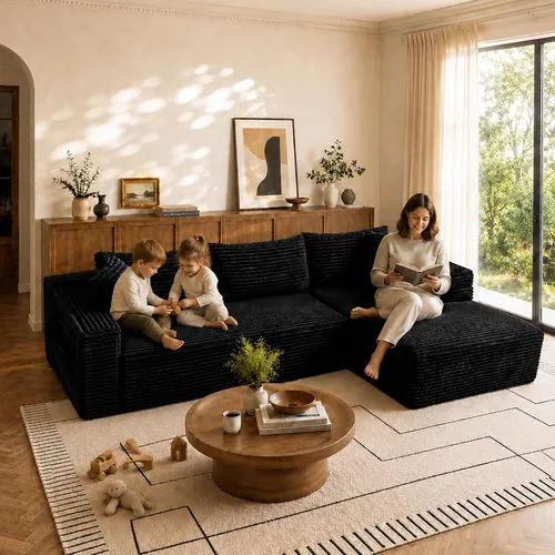 Vista 3 de Sofá modular de nube seccional de 108 pulgadas para sala de estar, asiento profundo en forma de L, sofá sin hueso con diván de gran tamaño, cómodo