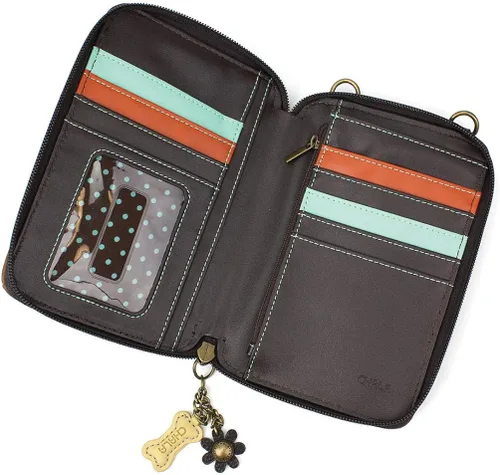 Vista 4 de CHALA Cartera cruzada para teléfono celular, bolso de mano multicolor de piel sintética para mujer con correa ajustable