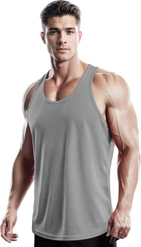 Vista 2 de DRSKIN Paquete de 4, 3 o 1 camisetas sin mangas para hombre, espalda en Y, malla muscular, entrenamiento, gimnasio, entrenamiento, atletismo, ajuste