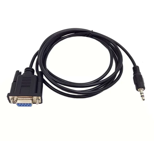 Vista 2 de DB9 9 pines hembra a 0.138 in macho cable serie RS232 a 1/8 pulgadas cable de conversión - 6FT/1.8M