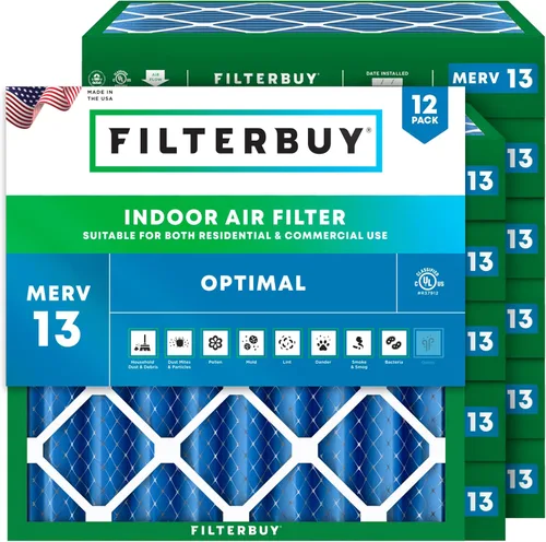 Vista 21 de Filterbuy Filtro de aire de 8 x 14 x 1 pulgadas MERV 13 de defensa óptima (paquete de 12), filtros de aire de repuesto plisados HVAC para calderas