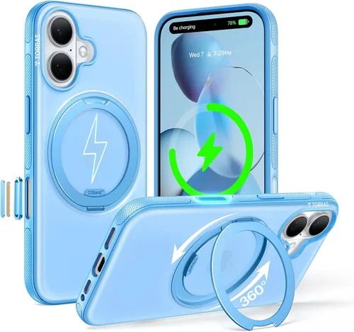 Vista 13 de TORRAS Soporte Magnético 360 para Funda de iPhone 16 Pro, Ostand 3.0 [Compatible con MagSafe] [4X Grado Militar Resistente a Golpes] Cubierta